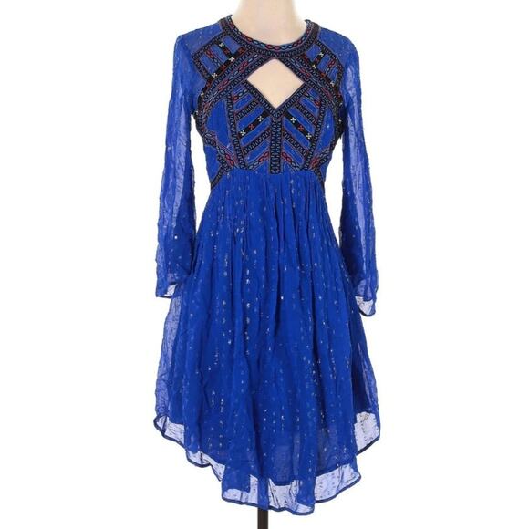 Free People All You Need Small Blue Dress - Picture 4 of 10